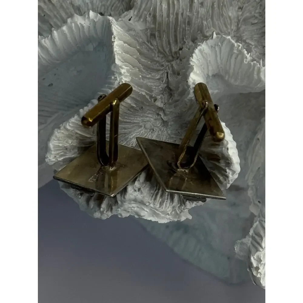 Vintage 925 Sterling Silver Cufflinks Length 0.70 Inch